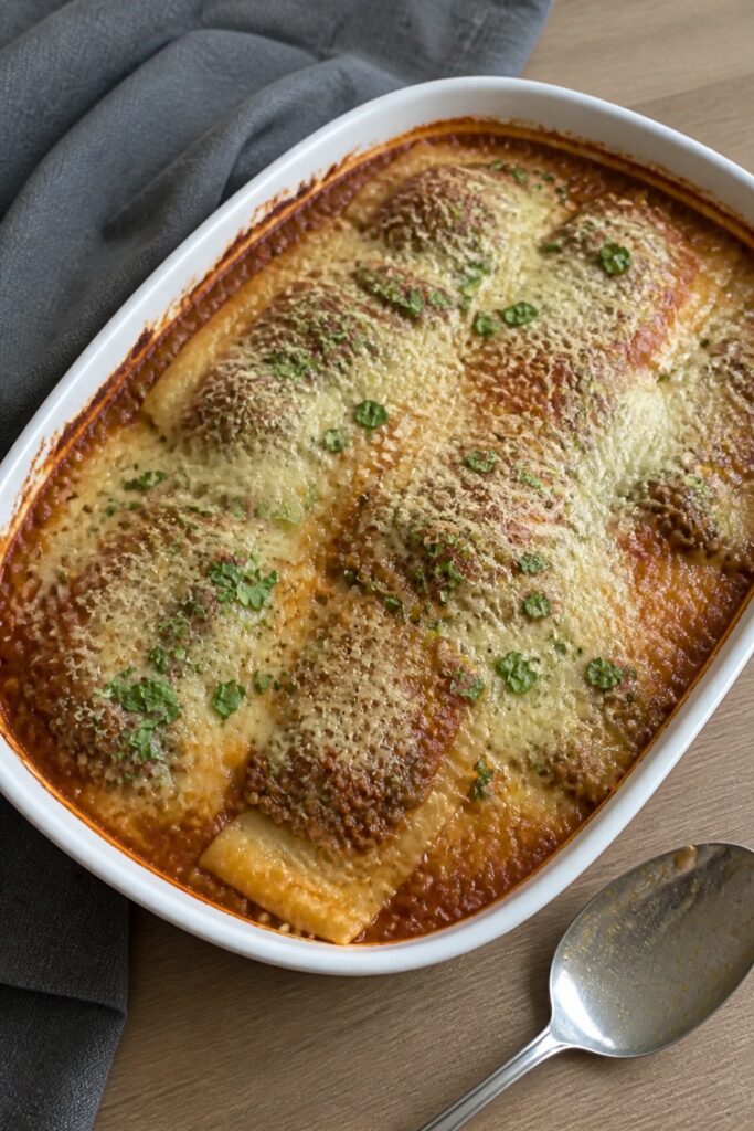Italian Sausage And Ravioli Casserole - Easy Weeknight Comfort Food 2 Same recipe photoshoot, same home kitchen, same natural window light, same smartphone camera style,