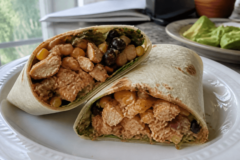 Southwest chicken wraps with black beans and corn
